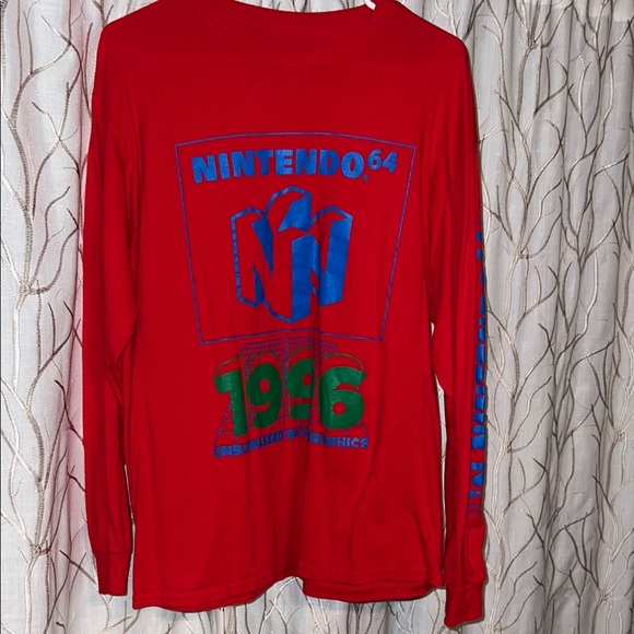 Nintendo 64 Red Long Sleeve Shirt - Picture 2 of 2